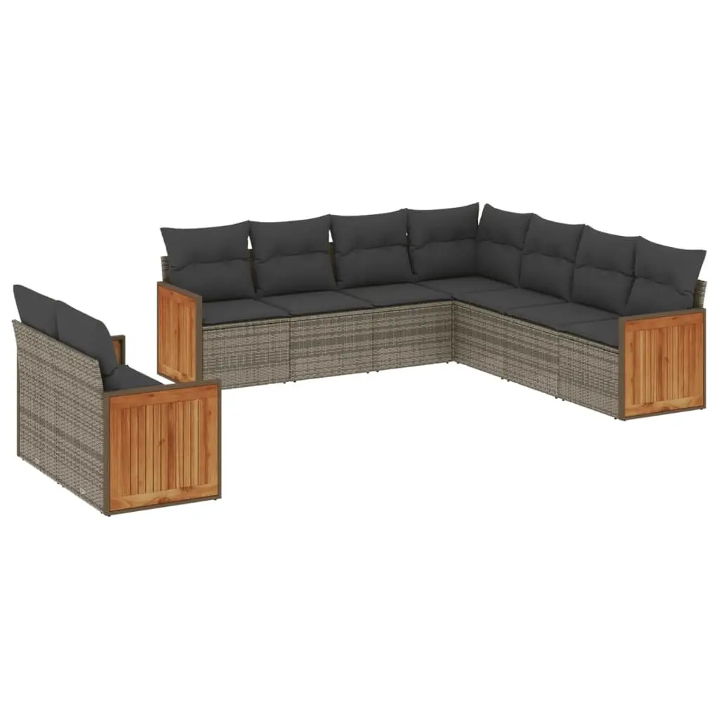 9-Piece Grey Patio Sofa Set