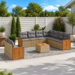 Garden Sofa Set 10-Piece Dimensions, Materials, and Features