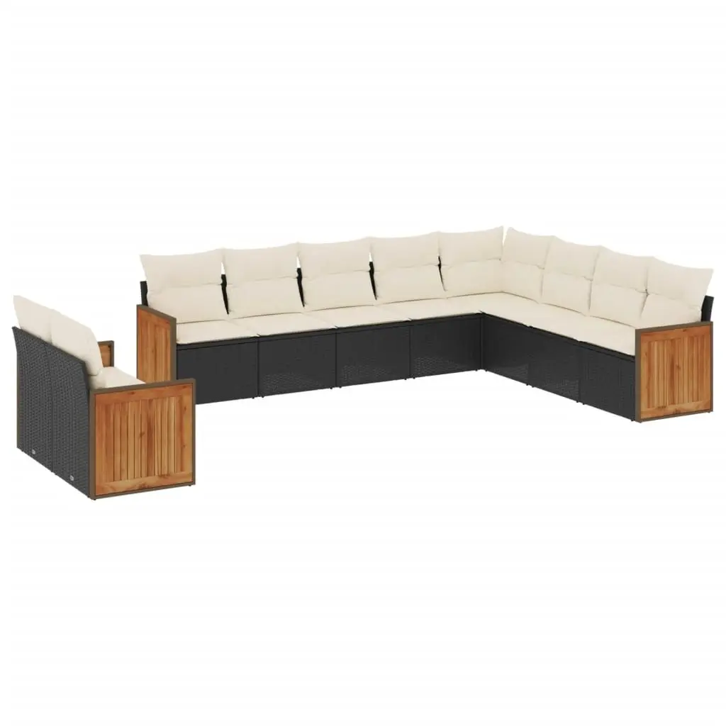 Garden Sofa Set Outdoor Furniture Patio Lounge Modular 10 Piece Black