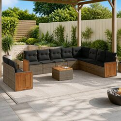 11-Piece Modular Garden Sofa Set with Weather-Resistant Features