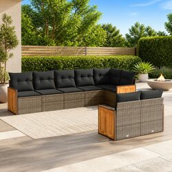 8-Piece Grey Modular Outdoor Sofa Set Details