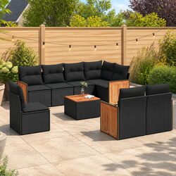Specifications for 9-Piece Black Outdoor Sofa Set
