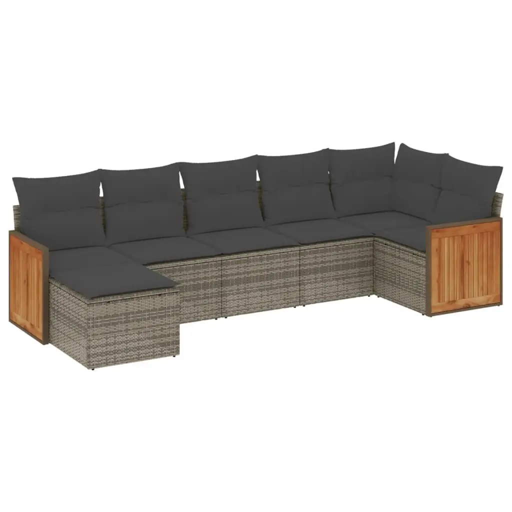 Garden Sofa Set 7 Piece Outdoor Furniture Patio Lounge Grey Modular Cushions