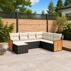 Specifications of the 7 Piece Garden Sofa Set in Black