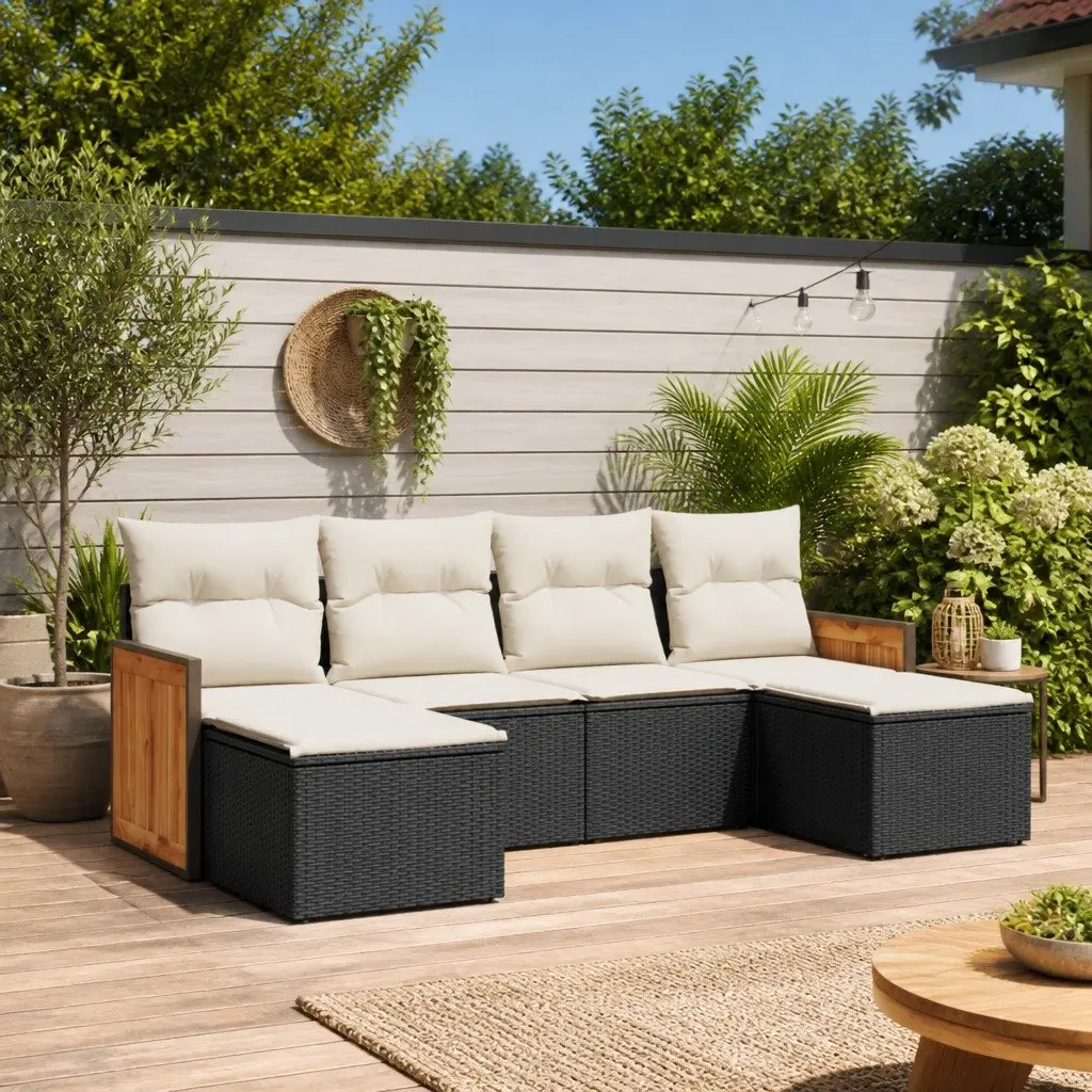 6-Piece Modular Garden Sofa Set with Storage Function