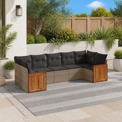 Garden Sofa Set 7 Piece Outdoor Furniture Patio Grey with Cushions Storage