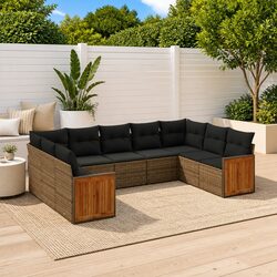 Specifications of Grey 9 Piece Modular Garden Sofa Set