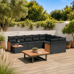 Specifications of 10-Piece Garden Sofa Set in Black