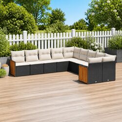 Specifications for 10-Piece Black Outdoor Sofa Set