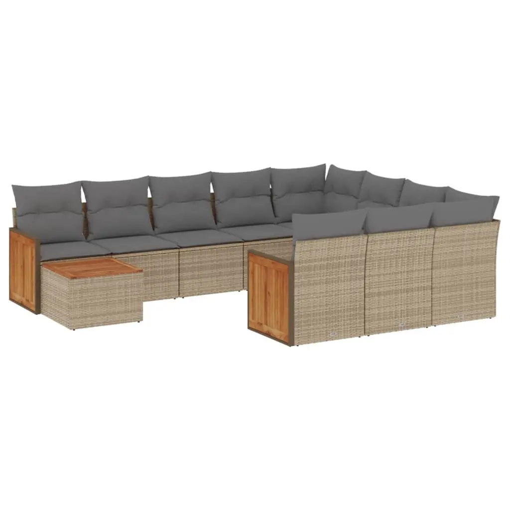 11-Piece Beige Garden Sofa Set