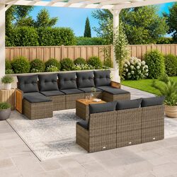 Specifications of the 11-Piece Garden Sofa Set - Grey Poly Rattan