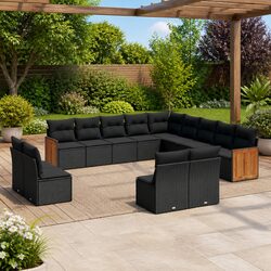 Specifications of 13-Piece Black Garden Sofa Set