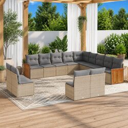 Detailed Specifications of 13 Piece Beige Garden Sofa Set