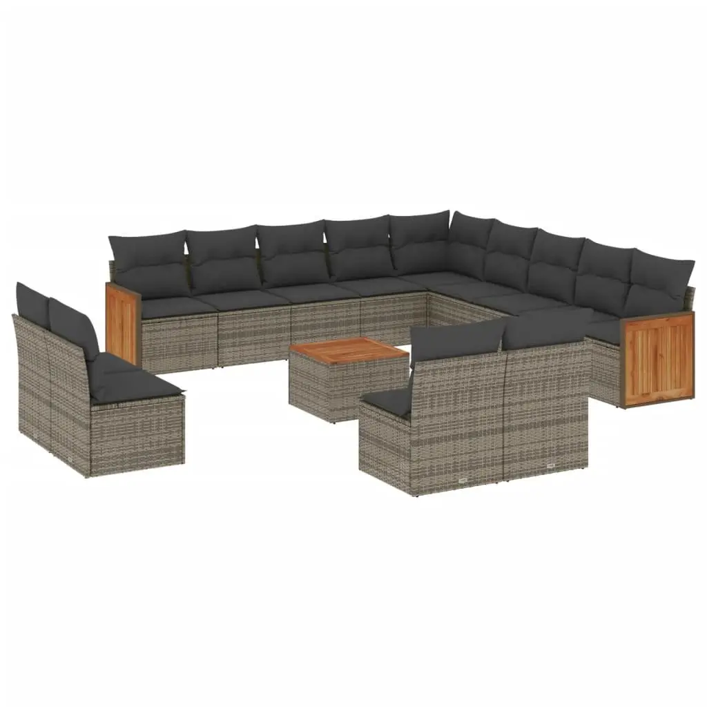 Garden Sofa Set Outdoor Furniture Modular Grey 14 Piece