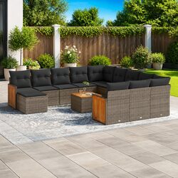 Detailed Specs of 13 Piece Grey Garden Sofa Set