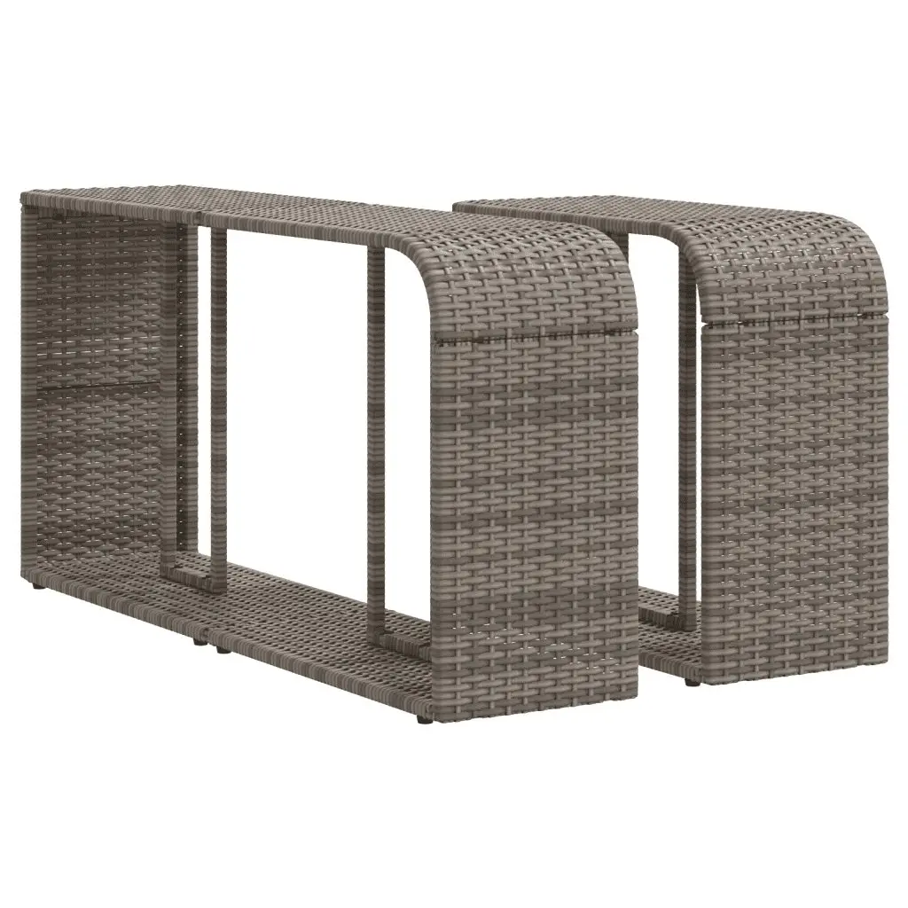 Outdoor Sectional Sofa Set 11 Piece Garden Furniture Grey Poly Rattan with