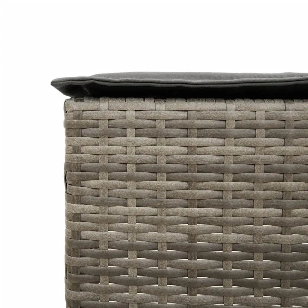 Garden Bar Set 3 Piece Outdoor Furniture with Cushions Grey Patio Seating