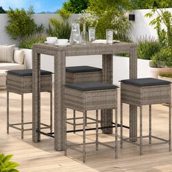 Garden Bar Set Specifications: 5-Piece Outdoor Furniture