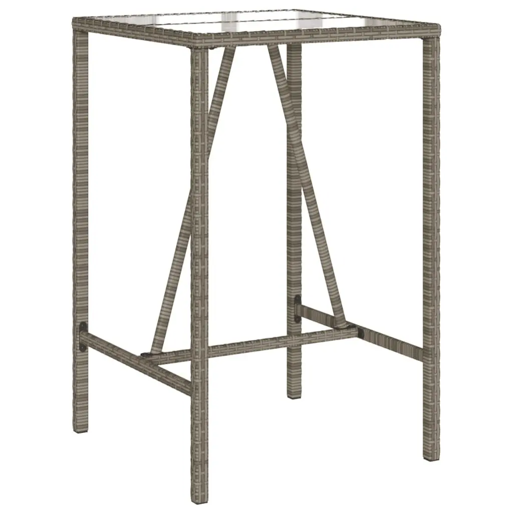 Garden Bar Set 5 Piece Outdoor Furniture with Cushions Grey Patio Bistro