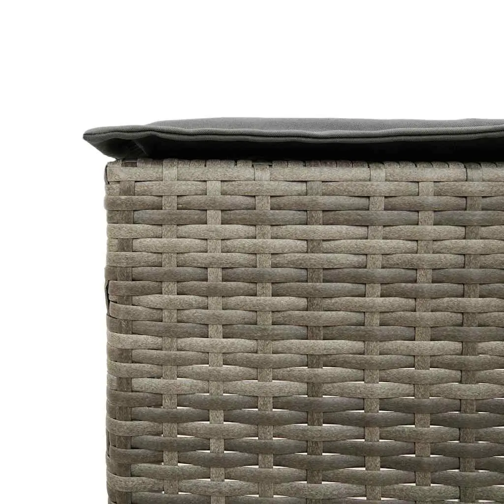 Garden Bar Set Outdoor Furniture 3 Piece Grey Poly Rattan
