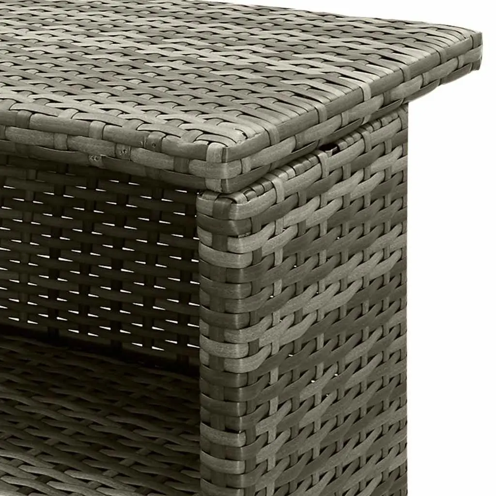 Garden Bar Set Outdoor Furniture 3 Piece Grey Poly Rattan