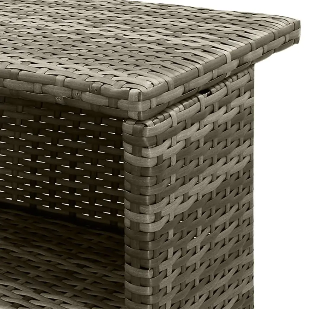 5 Piece Garden Bar Set Outdoor Furniture Grey Cushioned Poly Rattan Patio