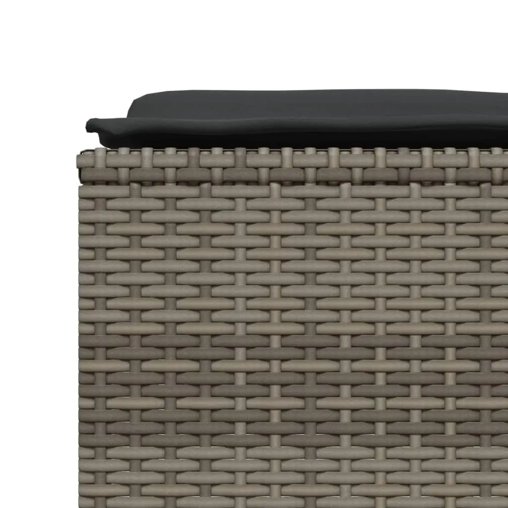 5 Piece Grey Rattan Garden Sofa Set