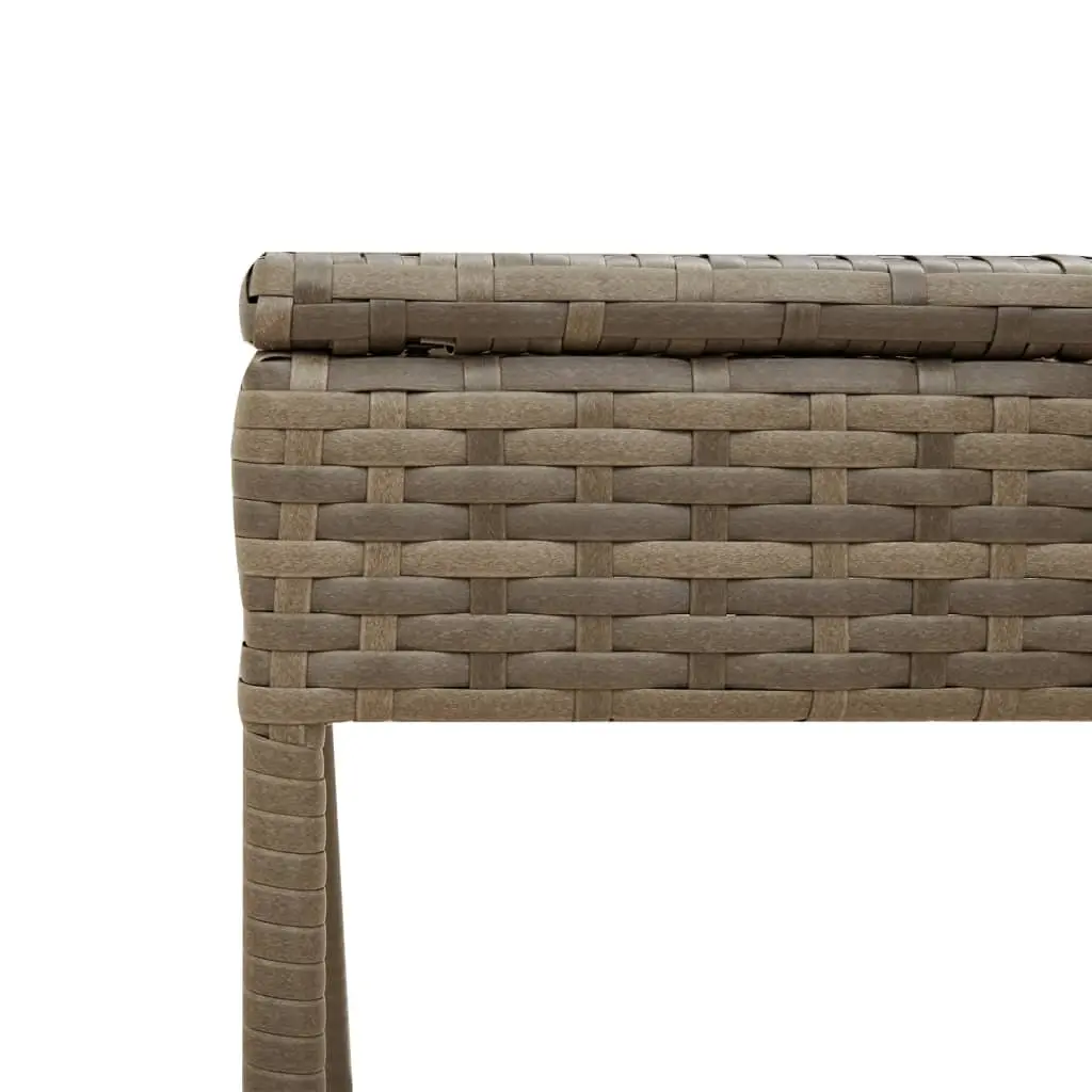 Sun Loungers Outdoor Garden Patio 2 Pieces Grey with Retractable Canopies and Tea Table