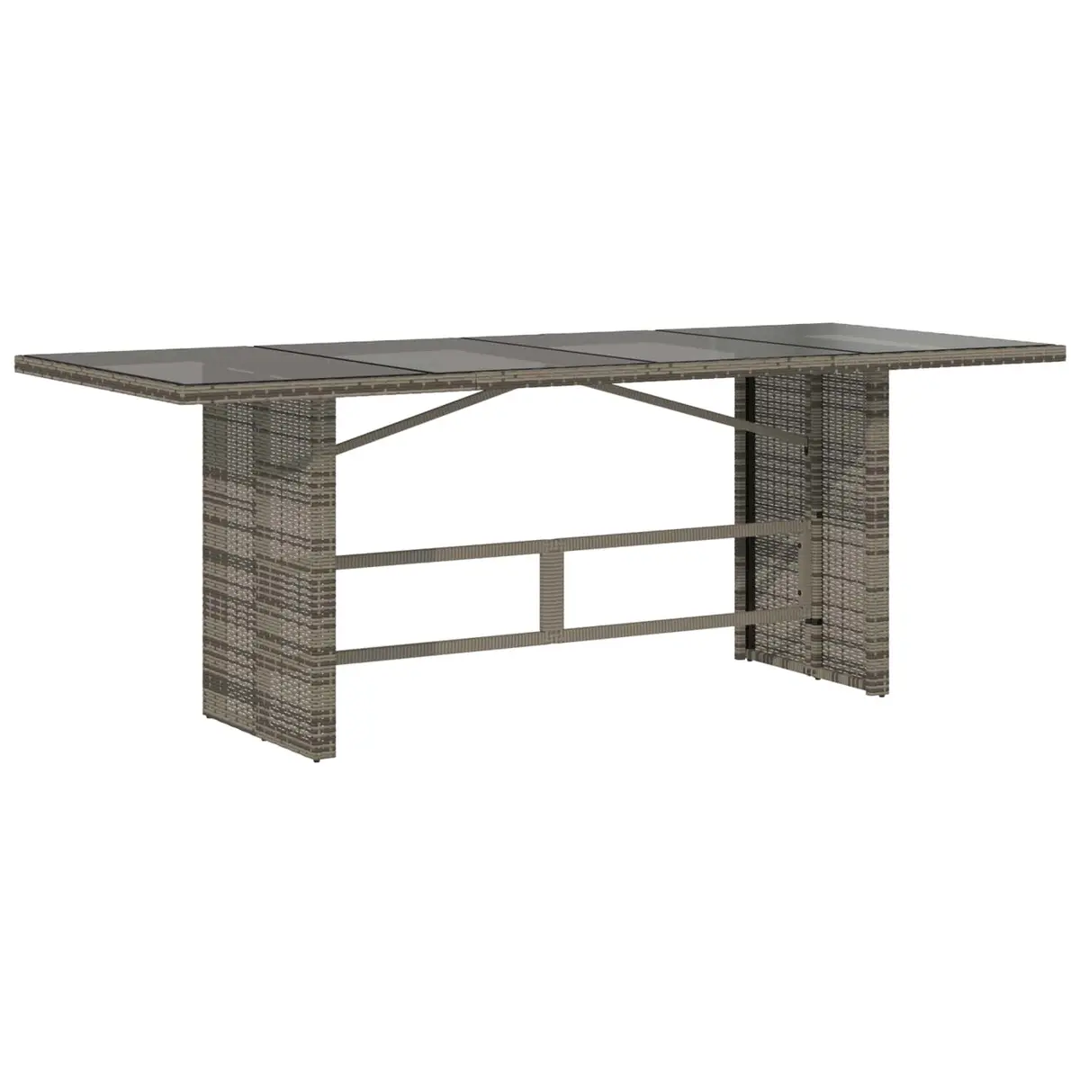 Garden Dining Set 9 Piece Outdoor Furniture Grey Poly Rattan Table Chairs