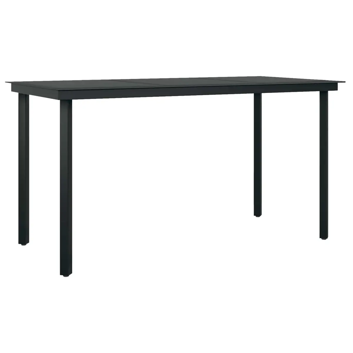 Garden Dining Set Outdoor 5 Pieces Black Poly Rattan Patio Furniture Table