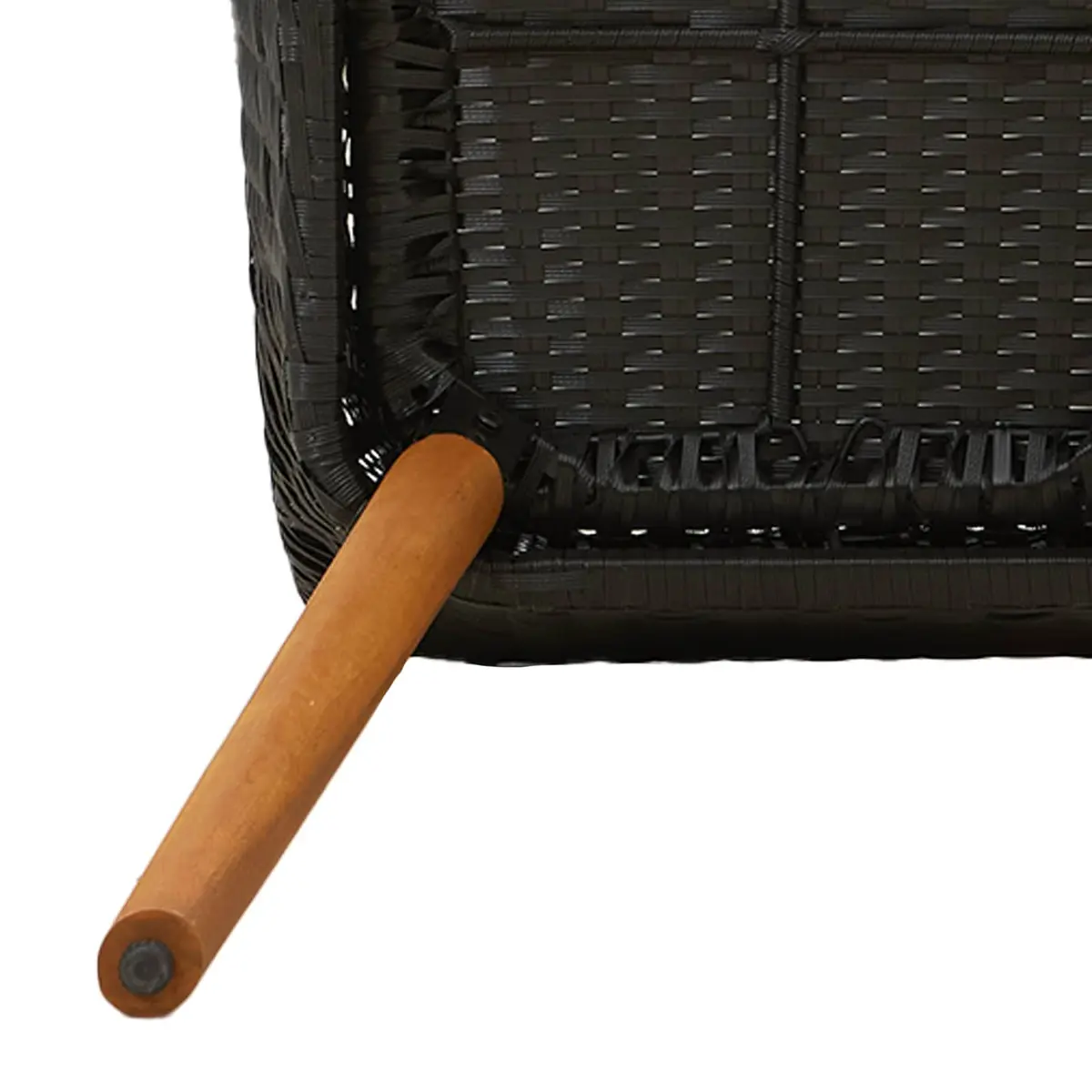 Garden Dining Set Outdoor 5 Pieces Black Poly Rattan Patio Furniture Table