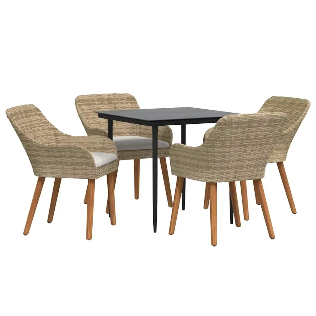 5-Piece Outdoor Dining Set in Beige