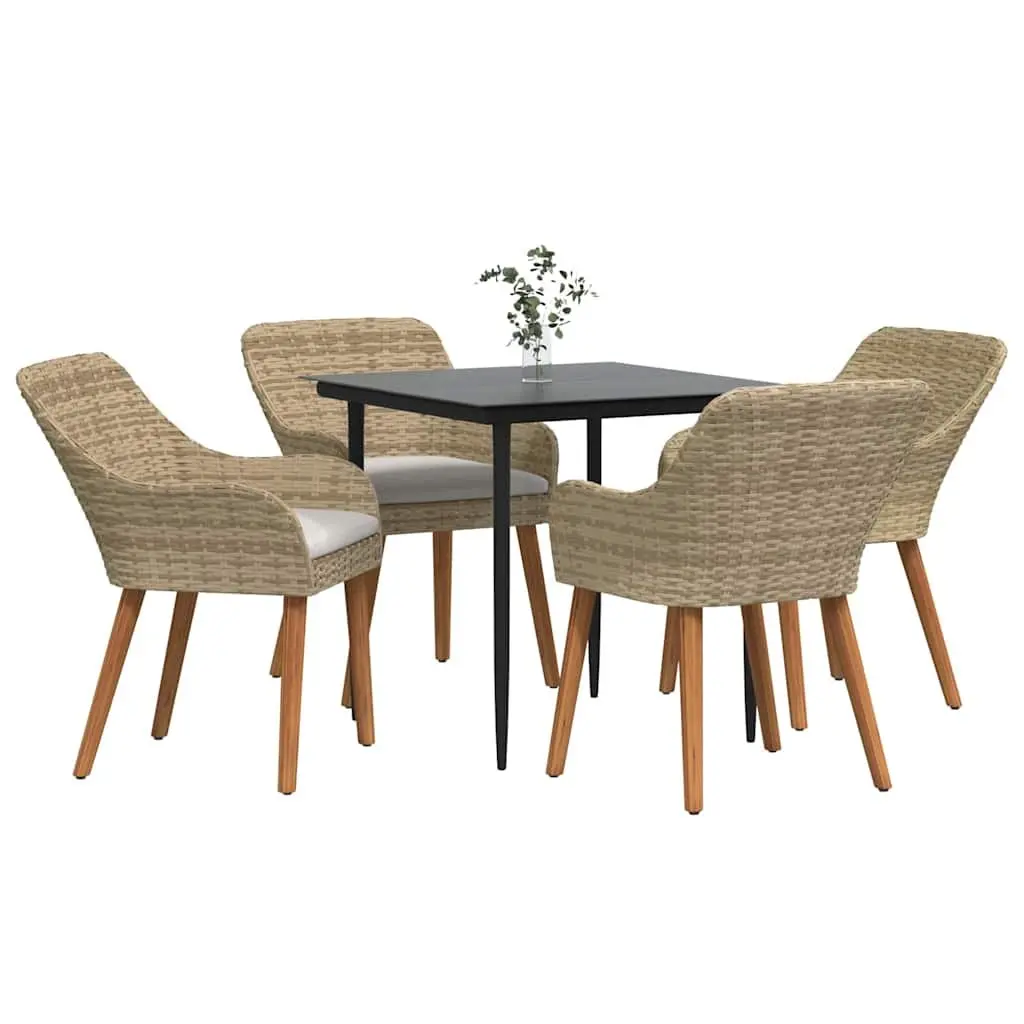 5-Piece Outdoor Dining Set in Beige