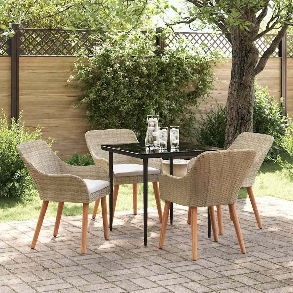 5-Piece Outdoor Dining Set in Beige