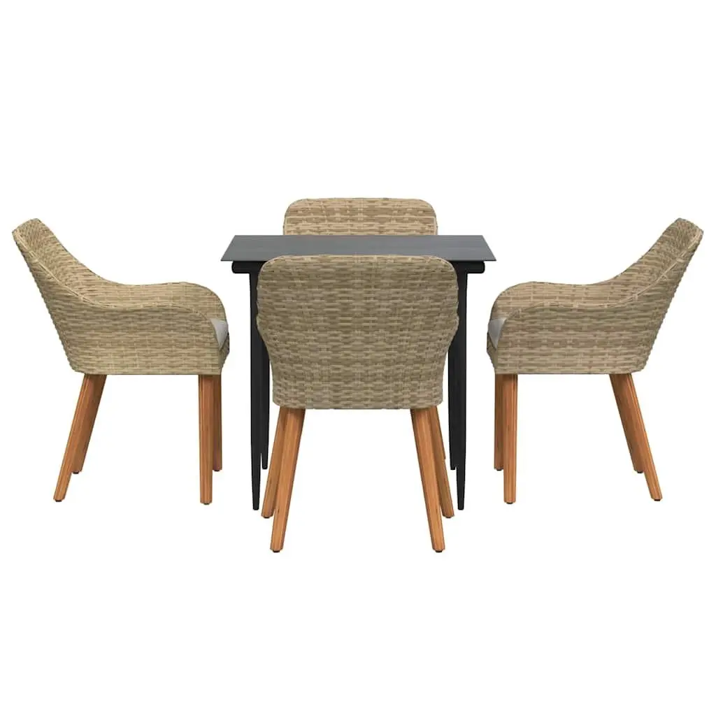 5-Piece Outdoor Dining Set in Beige