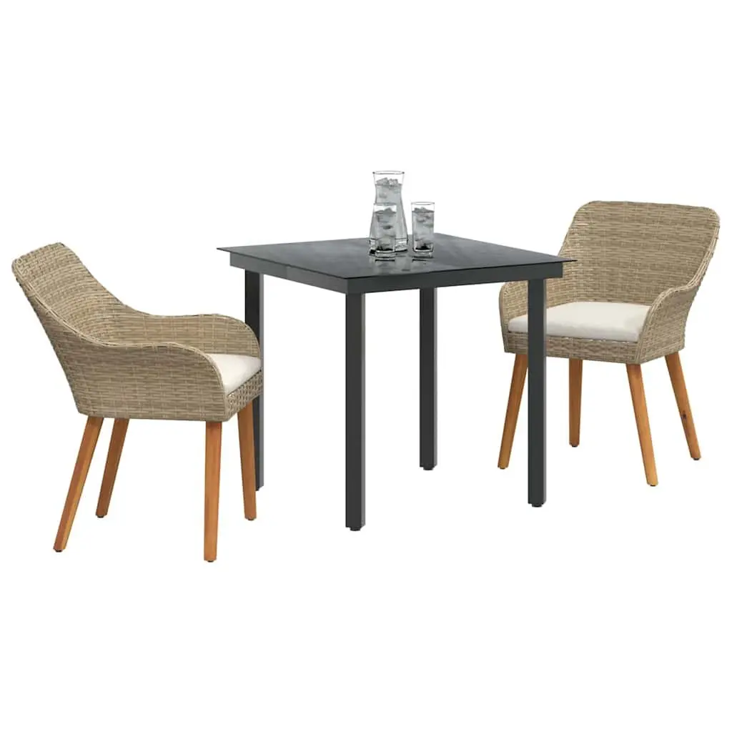 3 Piece Outdoor Dining Set with Cushions