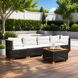 5 Piece Modular Garden Sofa Set with Cushions