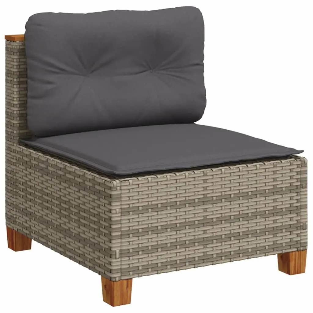 7 Piece Garden Sofa Set Grey Outdoor Patio Furniture with Cushions Modular