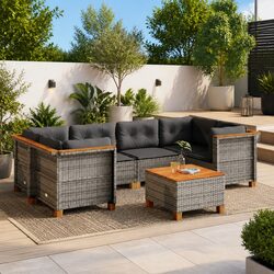 7 Piece Grey Outdoor Furniture Set: Specs and Features