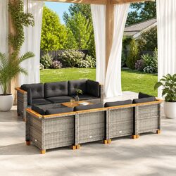 8 Piece Garden Sofa Set Specifications: Grey Outdoor Furniture