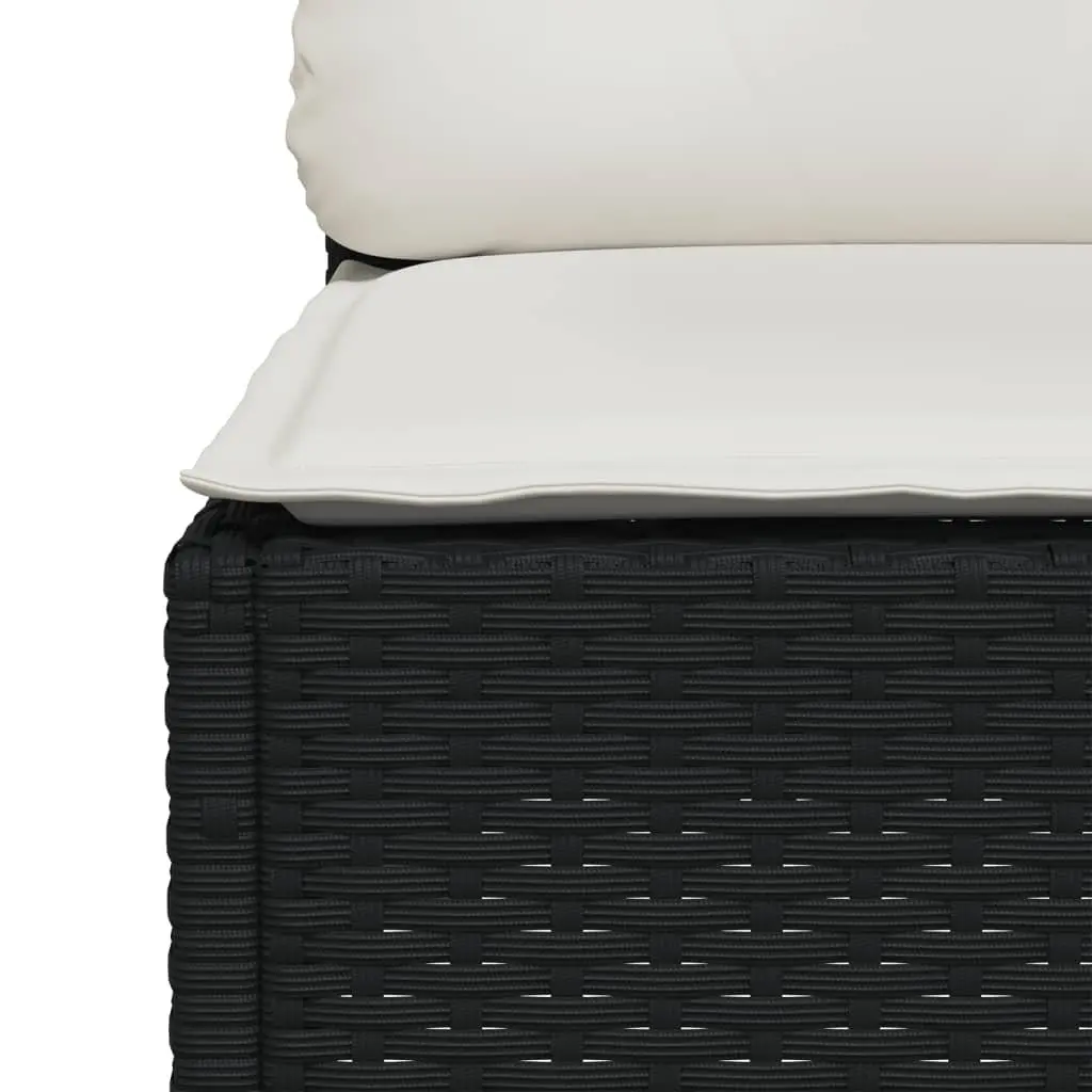 Outdoor Furniture 8 Piece Modular Garden Sofa Set Black Poly Rattan with Cushions