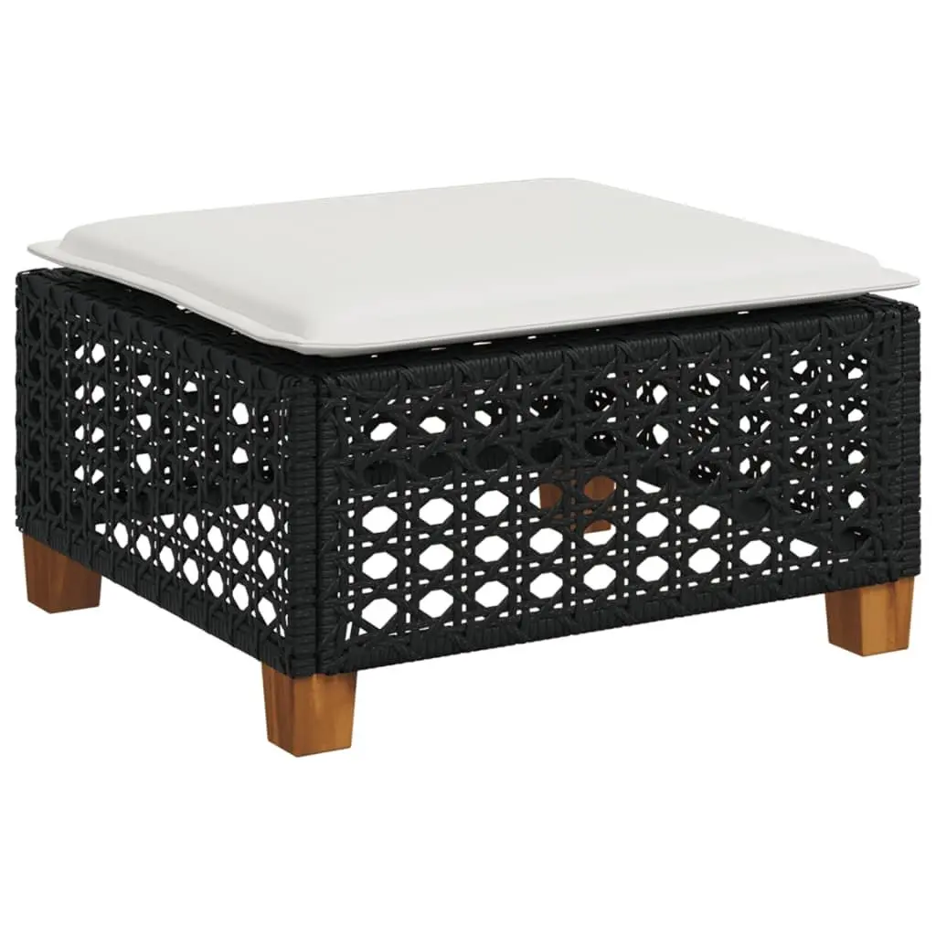 Garden Sofa Set 8 Piece Outdoor Furniture with Cushions Black Rattan Patio
