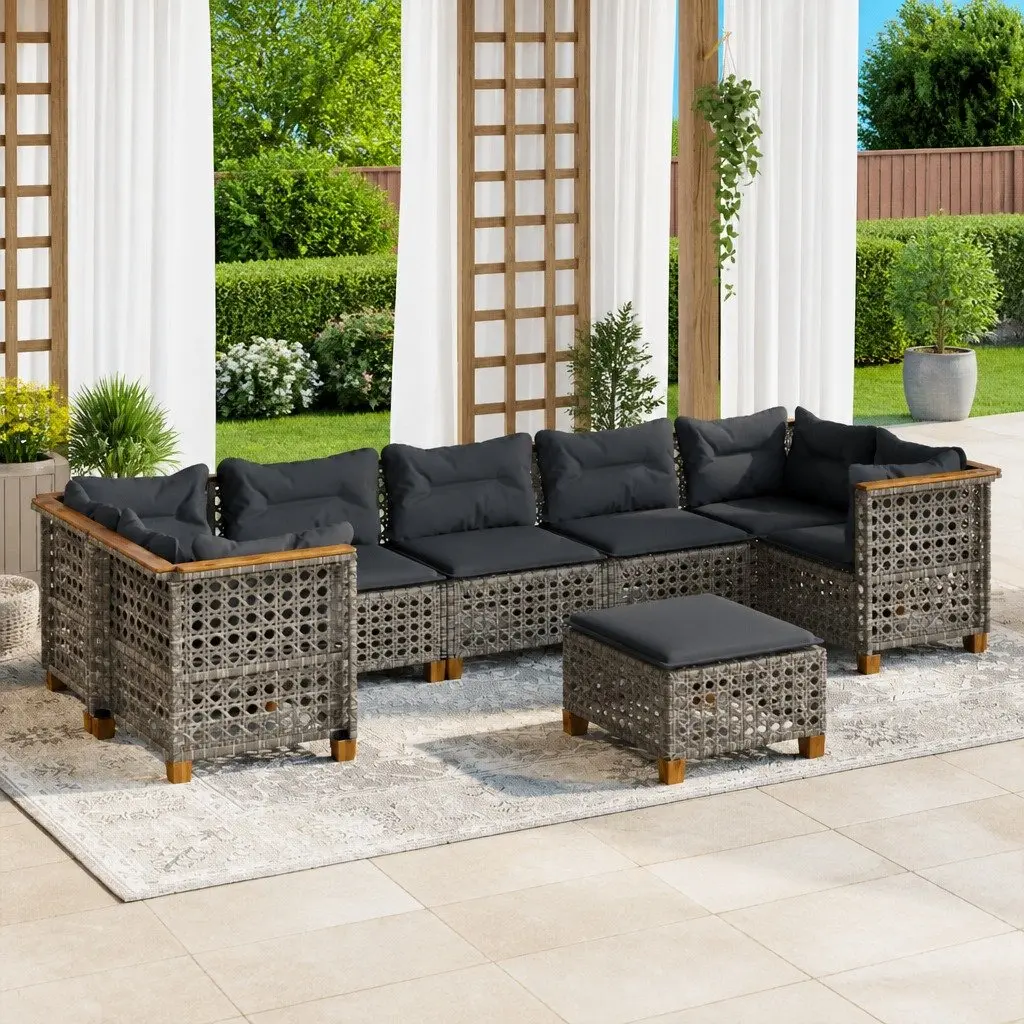 8-Piece Outdoor Garden Sofa Set with Removable Cushions