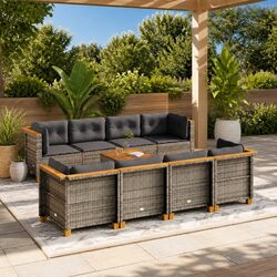 Specifications of 9 Piece Grey Garden Sofa Set