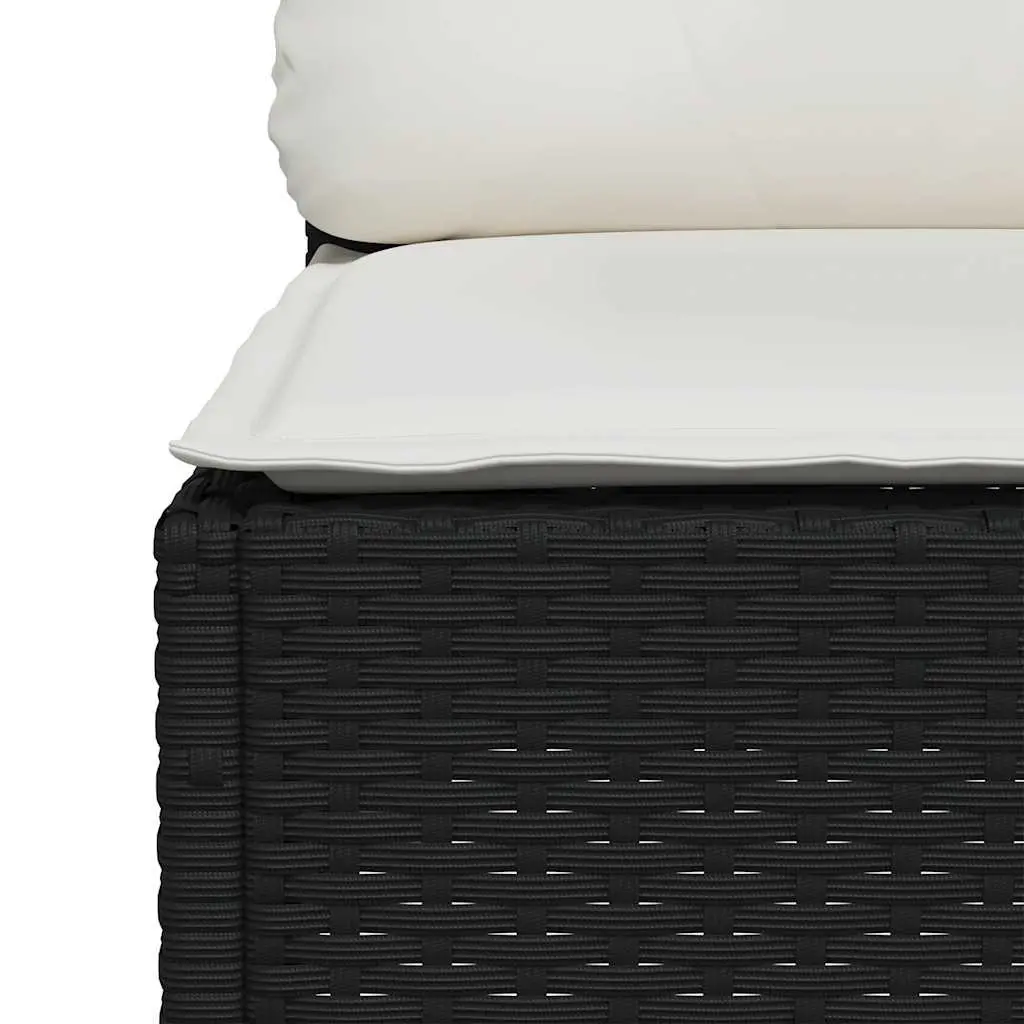 Modular4PieceBlackRattanSofaSetforOutdoorPatioLoungewithThickCushions