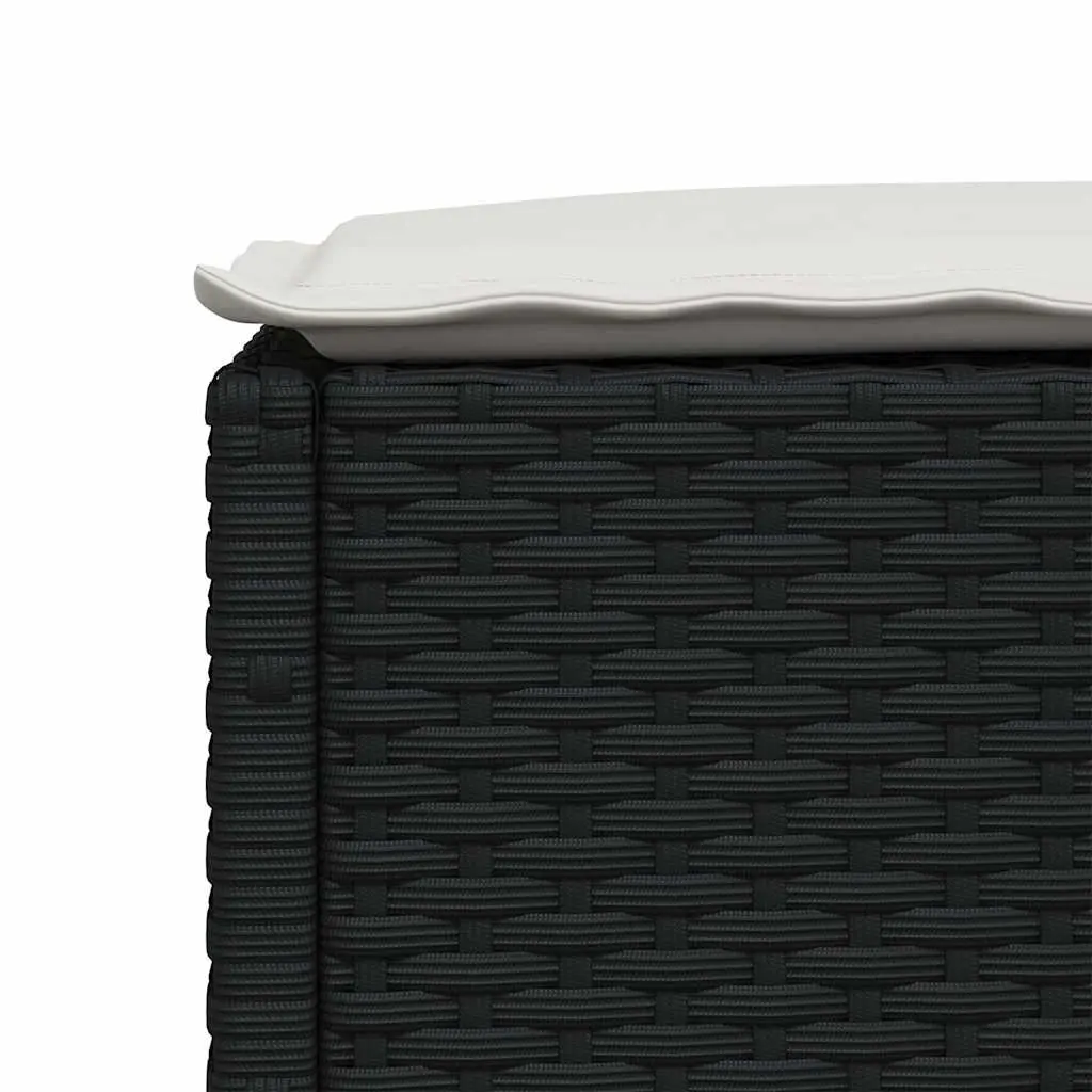 Modular4PieceBlackRattanSofaSetforOutdoorPatioLoungewithThickCushions