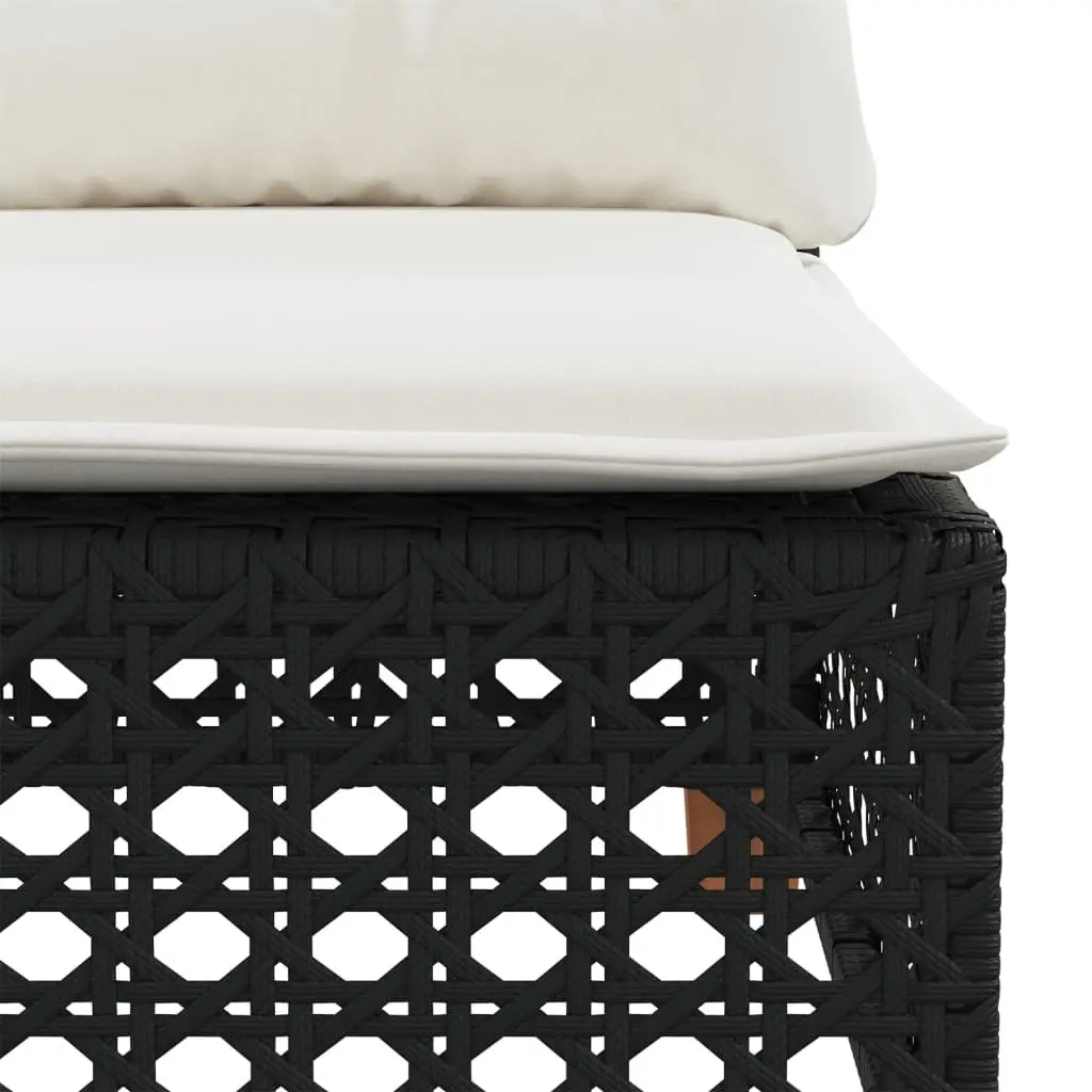 Garden Sofa Set Outdoor Furniture 4 Piece Modular Black Poly Rattan with Cushions