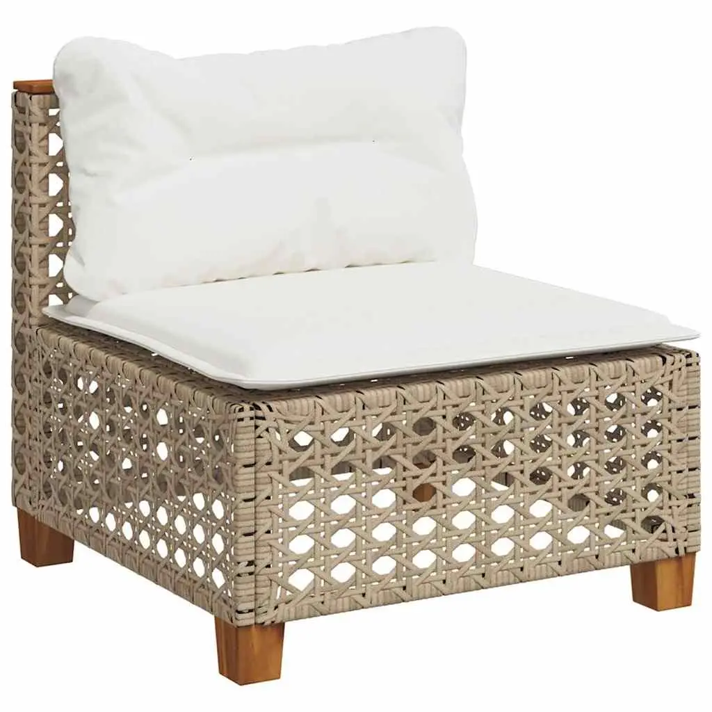 4-Piece Beige Rattan Garden Sofa Set