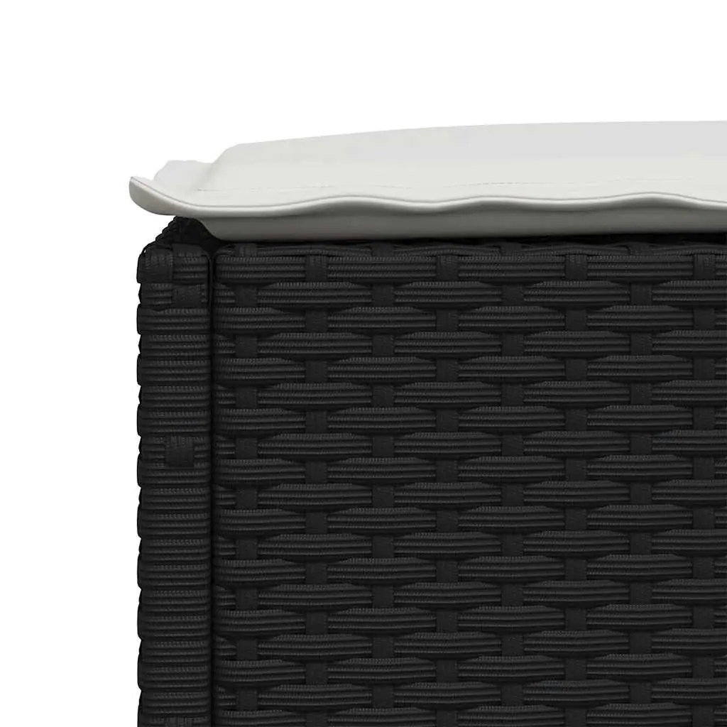 5 Piece Outdoor Garden Sofa Set Black Poly Rattan with Cushions Patio Furniture