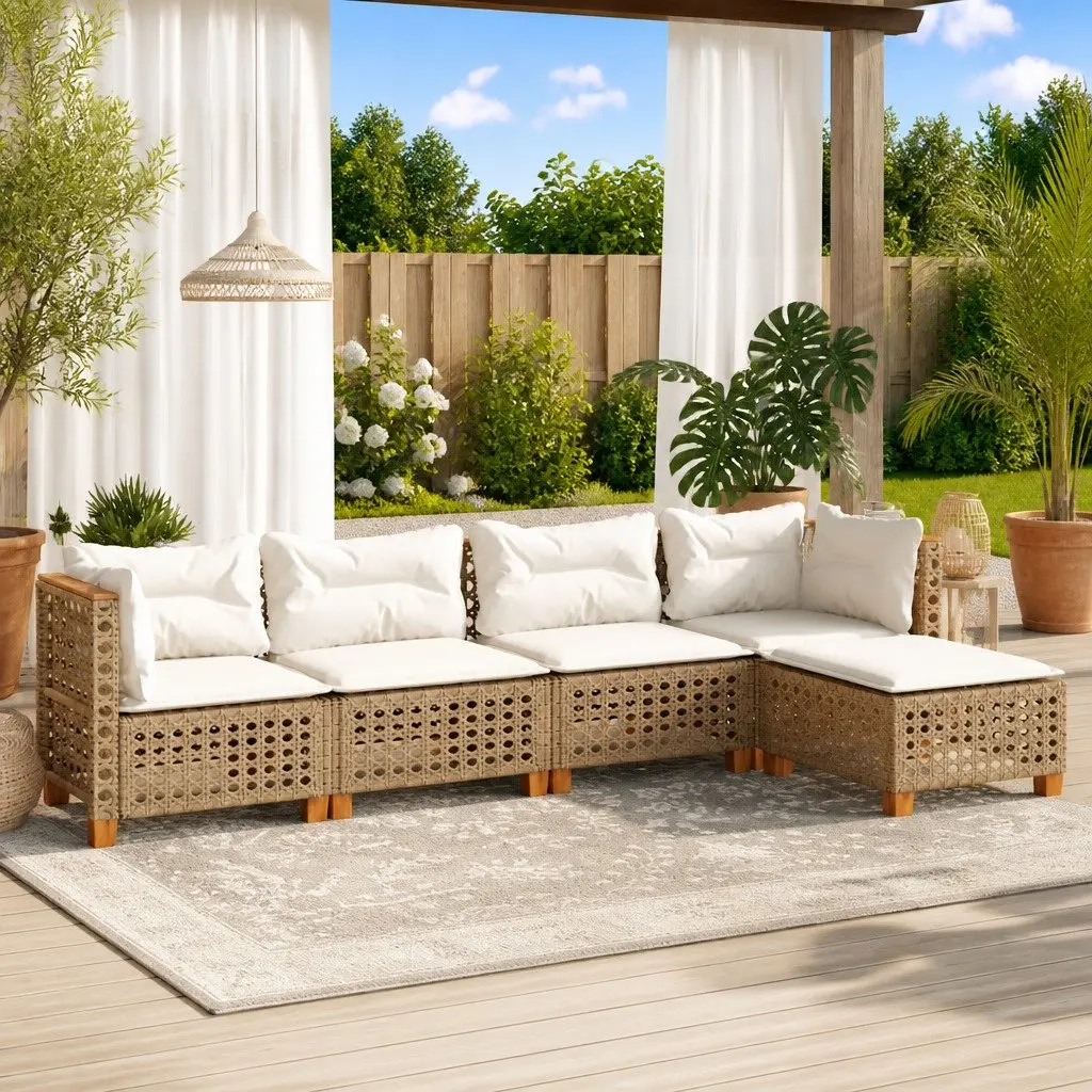 5-Piece Outdoor Sofa Set in Beige